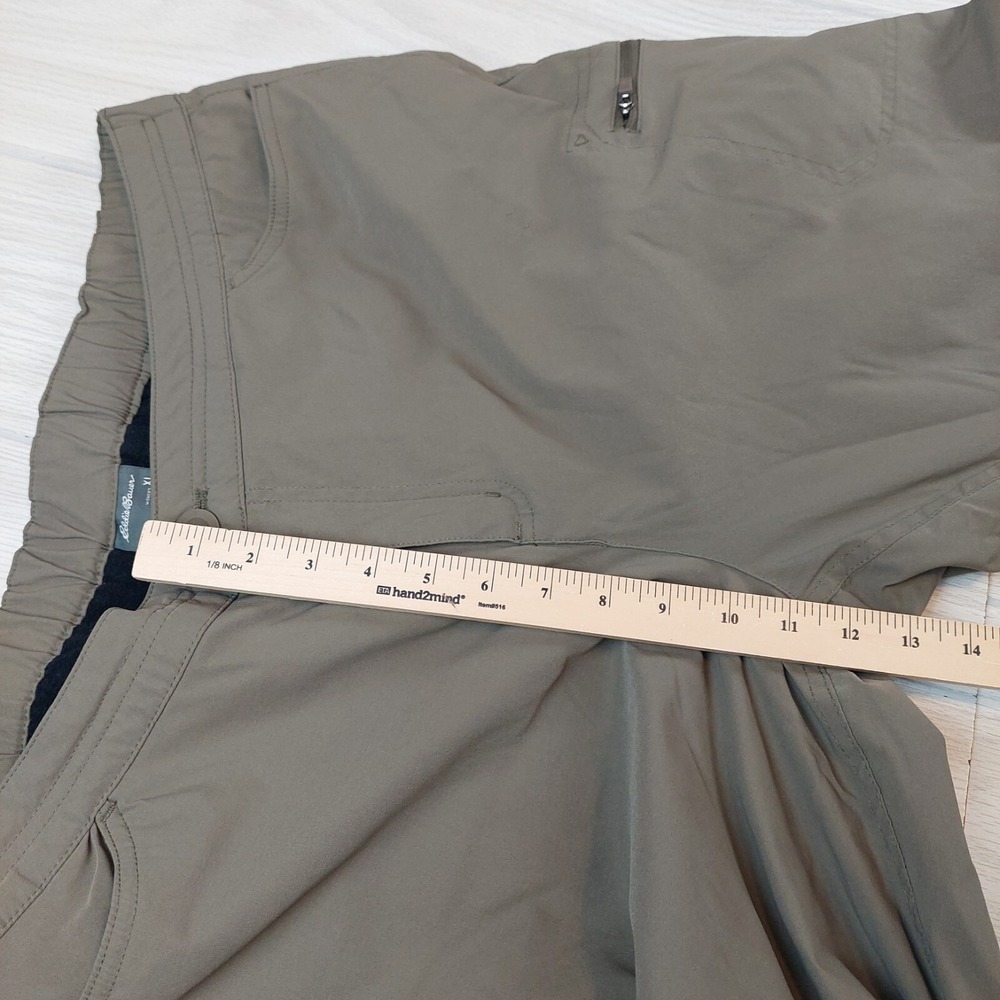 Eddie Bauer Fleece Lined Pants Womens XL Olive Green Straight Leg Outdoor Hiking - Picture 10 of 11